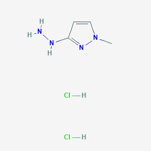 molecular formula C4H10Cl2N4 B2794722 3-hydrazinyl-1-methyl-1H-pyrazole dihydrochloride CAS No. 1803566-07-5