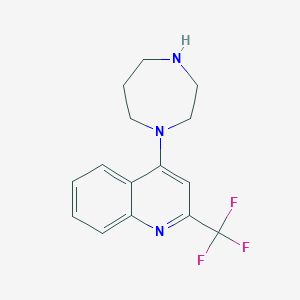 molecular formula C15H16F3N3 B2794723 4-(1,4-Diazepan-1-yl)-2-(trifluoromethyl)quinoline CAS No. 401566-43-6