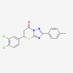 molecular formula C18H13Cl2N3OS B2794727 5-(3,4-dichlorophenyl)-2-(p-tolyl)-5H-[1,2,4]triazolo[5,1-b][1,3]thiazin-7(6H)-one CAS No. 637326-24-0