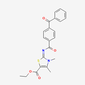 (Z)-ethyl 2-((4-benzoylbenzoyl)imino)-3,4-dimethyl-2,3-dihydrothiazole-5-carboxylate