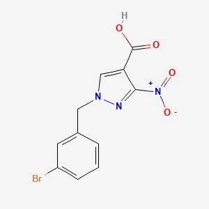 molecular formula C11H8BrN3O4 B2794743 1-(3-bromobenzyl)-3-nitro-1H-pyrazole-4-carboxylic acid CAS No. 1856043-36-1