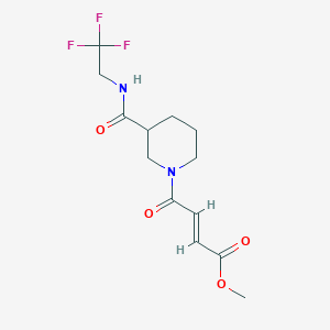 molecular formula C13H17F3N2O4 B2794745 Methyl (E)-4-oxo-4-[3-(2,2,2-trifluoroethylcarbamoyl)piperidin-1-yl]but-2-enoate CAS No. 2411332-00-6