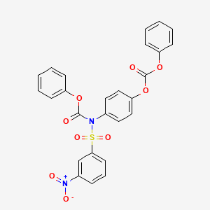 molecular formula C26H18N2O9S B2794757 苯基 (3-硝基苯基)磺酰(4-((苯氧羰基)氧基)苯基)氨基甲酸酯 CAS No. 448197-13-5