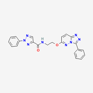 molecular formula C22H18N8O2 B2794772 2-苯基-N-(2-((3-苯基-[1,2,4]三唑并[4,3-b]吡啶-6-基)氧基)乙基)-2H-1,2,3-三唑-4-甲酰胺 CAS No. 1208726-35-5