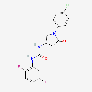 molecular formula C17H14ClF2N3O2 B2794777 1-(1-(4-氯苯基)-5-氧代吡咯啉-3-基)-3-(2,5-二氟苯基)脲 CAS No. 894029-74-4