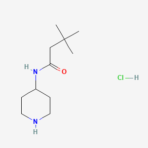 molecular formula C11H23ClN2O B2794799 3,3-Dimethyl-N-(piperidine-4-yl)butanamido hydrochloride CAS No. 1233951-98-8