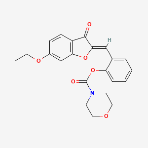 molecular formula C22H21NO6 B2794801 (Z)-2-((6-乙氧-3-氧代苯并呋喃-2(3H)-基亚甲基)苯基 吗啉-4-甲酸酯 CAS No. 879799-65-2
