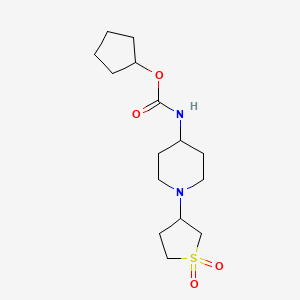 molecular formula C15H26N2O4S B2794805 Cyclopentyl (1-(1,1-dioxidotetrahydrothiophen-3-yl)piperidin-4-yl)carbamate CAS No. 2034308-33-1