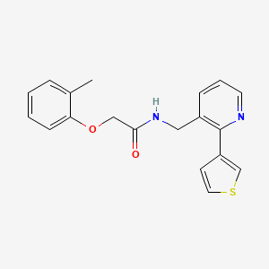 molecular formula C19H18N2O2S B2794811 N-((2-(thiophen-3-yl)pyridin-3-yl)methyl)-2-(o-tolyloxy)acetamide CAS No. 2034564-15-1