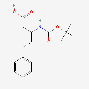 molecular formula C16H23NO4 B2794813 3-tert-Butoxycarbonylamino-5-phenyl-pentanoic acid CAS No. 218608-83-4; 218608-84-5; 955314-80-4