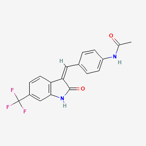 molecular formula C18H13F3N2O2 B2794817 N-(4-{[2-oxo-6-(trifluoromethyl)-1,2-dihydro-3H-indol-3-yliden]methyl}phenyl)acetamide CAS No. 860651-11-2