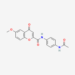 molecular formula C19H16N2O5 B2794825 N-(4-acetamidophenyl)-6-methoxy-4-oxo-4H-chromene-2-carboxamide CAS No. 919018-06-7