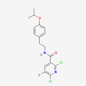 2,6-dichloro-5-fluoro-N-{2-[4-(propan-2-yloxy)phenyl]ethyl}pyridine-3-carboxamide