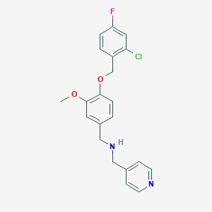 molecular formula C21H20ClFN2O2 B279483 N-{4-[(2-chloro-4-fluorobenzyl)oxy]-3-methoxybenzyl}-N-(4-pyridinylmethyl)amine 