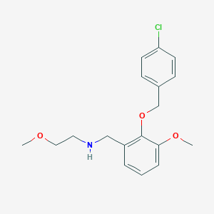 molecular formula C18H22ClNO3 B279485 N-{2-[(4-chlorobenzyl)oxy]-3-methoxybenzyl}-2-methoxyethanamine 