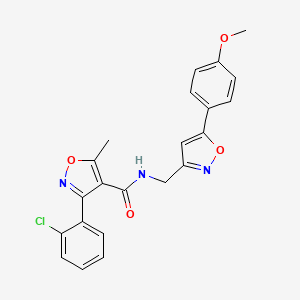 B2794858 3-(2-chlorophenyl)-N-((5-(4-methoxyphenyl)isoxazol-3-yl)methyl)-5-methylisoxazole-4-carboxamide CAS No. 953015-44-6