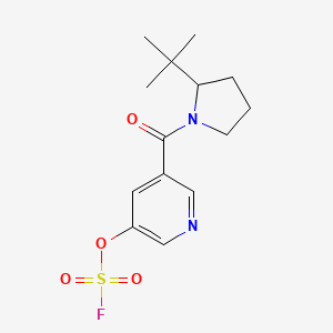 molecular formula C14H19FN2O4S B2794866 3-(2-Tert-butylpyrrolidine-1-carbonyl)-5-fluorosulfonyloxypyridine CAS No. 2418728-18-2