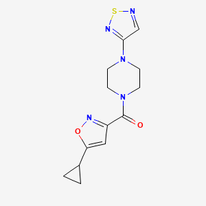 molecular formula C13H15N5O2S B2794868 1-(5-Cyclopropyl-1,2-oxazole-3-carbonyl)-4-(1,2,5-thiadiazol-3-yl)piperazine CAS No. 2097902-90-2