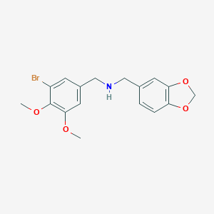 molecular formula C17H18BrNO4 B279487 N-(1,3-benzodioxol-5-ylmethyl)(3-bromo-4,5-dimethoxyphenyl)methanamine 