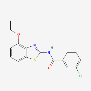 molecular formula C16H13ClN2O2S B2794871 3-chloro-N-(4-ethoxy-1,3-benzothiazol-2-yl)benzamide CAS No. 312917-07-0