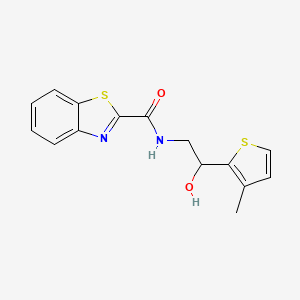 molecular formula C15H14N2O2S2 B2794873 N-(2-hydroxy-2-(3-methylthiophen-2-yl)ethyl)benzo[d]thiazole-2-carboxamide CAS No. 1351630-95-9