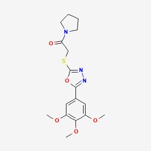 2-[(2-Oxo-2-pyrrolidin-1-ylethyl)thio]-5-(3,4,5-trimethoxyphenyl)-1,3,4-oxadiazole