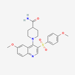 1-(6-Methoxy-3-((4-methoxyphenyl)sulfonyl)quinolin-4-yl)piperidine-4-carboxamide