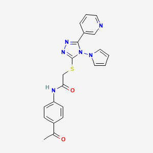 N-(4-acetylphenyl)-2-{[5-(pyridin-3-yl)-4-(1H-pyrrol-1-yl)-4H-1,2,4-triazol-3-yl]sulfanyl}acetamide