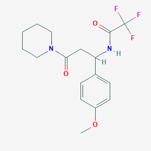 2,2,2-trifluoro-N-[1-(4-methoxyphenyl)-3-oxo-3-piperidinopropyl]acetamide