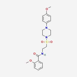 molecular formula C21H27N3O5S B2794906 2-methoxy-N-(2-((4-(4-methoxyphenyl)piperazin-1-yl)sulfonyl)ethyl)benzamide CAS No. 897619-27-1
