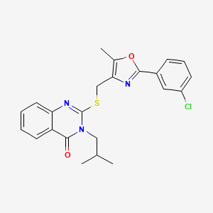 2-(((2-(3-chlorophenyl)-5-methyloxazol-4-yl)methyl)thio)-3-isobutylquinazolin-4(3H)-one