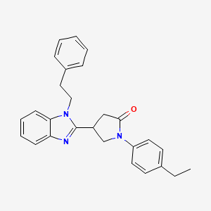 molecular formula C27H27N3O B2794911 1-(4-ethylphenyl)-4-[1-(2-phenylethyl)-1H-benzimidazol-2-yl]pyrrolidin-2-one CAS No. 847394-66-5