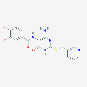 N-(4-amino-6-oxo-2-((pyridin-3-ylmethyl)thio)-1,6-dihydropyrimidin-5-yl)-3,4-difluorobenzamide