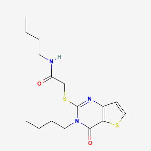 N-butyl-2-({3-butyl-4-oxo-3H,4H-thieno[3,2-d]pyrimidin-2-yl}sulfanyl)acetamide