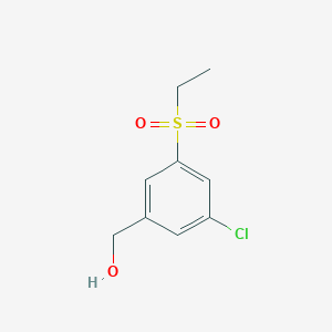 molecular formula C9H11ClO3S B2794920 [3-Chloro-5-(ethanesulfonyl)phenyl]methanol CAS No. 1566400-39-2