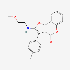 molecular formula C21H19NO4 B2794932 2-((2-甲氧基乙基)氨基)-3-(对甲苯基)-4H-呋喃[3,2-c]咔唑-4-酮 CAS No. 938031-05-1
