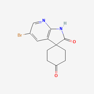 molecular formula C12H11BrN2O2 B2794933 5'-Bromo-1',2'-dihydrospiro[cyclohexane-1,3'-pyrrolo[2,3-b]pyridine]-2',4-dione CAS No. 1980053-14-2