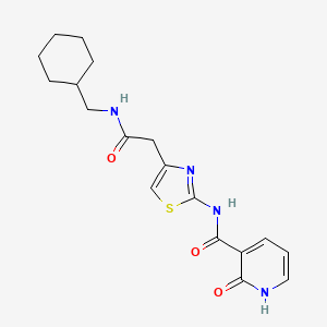 molecular formula C18H22N4O3S B2794935 N-(4-(2-((cyclohexylmethyl)amino)-2-oxoethyl)thiazol-2-yl)-2-oxo-1,2-dihydropyridine-3-carboxamide CAS No. 946258-42-0