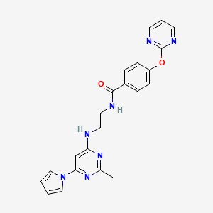 N-(2-((2-methyl-6-(1H-pyrrol-1-yl)pyrimidin-4-yl)amino)ethyl)-4-(pyrimidin-2-yloxy)benzamide