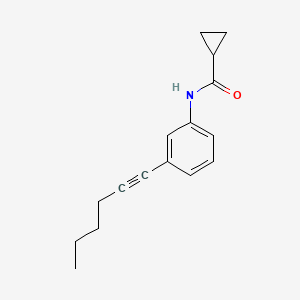 molecular formula C16H19NO B2794960 N-[3-(1-hexynyl)phenyl]cyclopropanecarboxamide CAS No. 861209-80-5