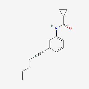 molecular formula C16H19NO B2794960 N-[3-(1-己炔基)苯基]环丙烷羧酰胺 CAS No. 861209-80-5