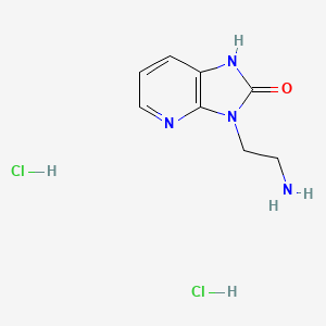 molecular formula C8H12Cl2N4O B2794964 3-(2-氨乙基)-1H-咪唑并[4,5-b]吡啶-2-酮；二盐酸盐 CAS No. 2378501-07-4
