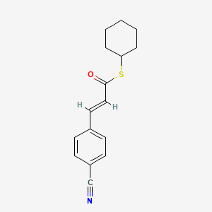 4-((1E)-3-cyclohexylthio-3-oxoprop-1-enyl)benzenecarbonitrile