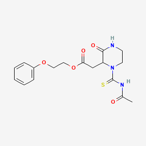 2-Phenoxyethyl 2-(1-(acetylcarbamothioyl)-3-oxopiperazin-2-yl)acetate