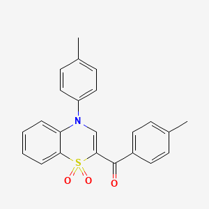 molecular formula C23H19NO3S B2794981 (4-methylphenyl)[4-(4-methylphenyl)-1,1-dioxido-4H-1,4-benzothiazin-2-yl]methanone CAS No. 1114652-50-4