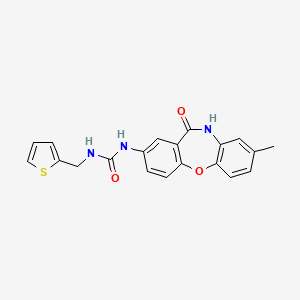 molecular formula C20H17N3O3S B2794993 1-(8-Methyl-11-oxo-10,11-dihydrodibenzo[b,f][1,4]oxazepin-2-yl)-3-(thiophen-2-ylmethyl)urea CAS No. 1203352-86-6