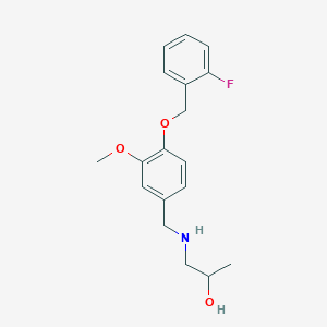 molecular formula C18H22FNO3 B279500 1-({4-[(2-Fluorobenzyl)oxy]-3-methoxybenzyl}amino)propan-2-ol 
