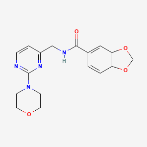 molecular formula C17H18N4O4 B2795006 N-((2-morpholinopyrimidin-4-yl)methyl)benzo[d][1,3]dioxole-5-carboxamide CAS No. 1796966-09-0