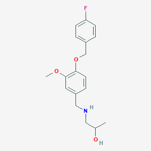 molecular formula C18H22FNO3 B279501 1-({4-[(4-Fluorobenzyl)oxy]-3-methoxybenzyl}amino)-2-propanol 