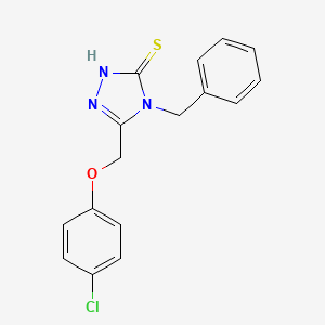 molecular formula C16H14ClN3OS B2795012 4-苄基-5-(4-氯苯氧基甲基)-4H-1,2,4-三唑-3-硫醇 CAS No. 483970-22-5